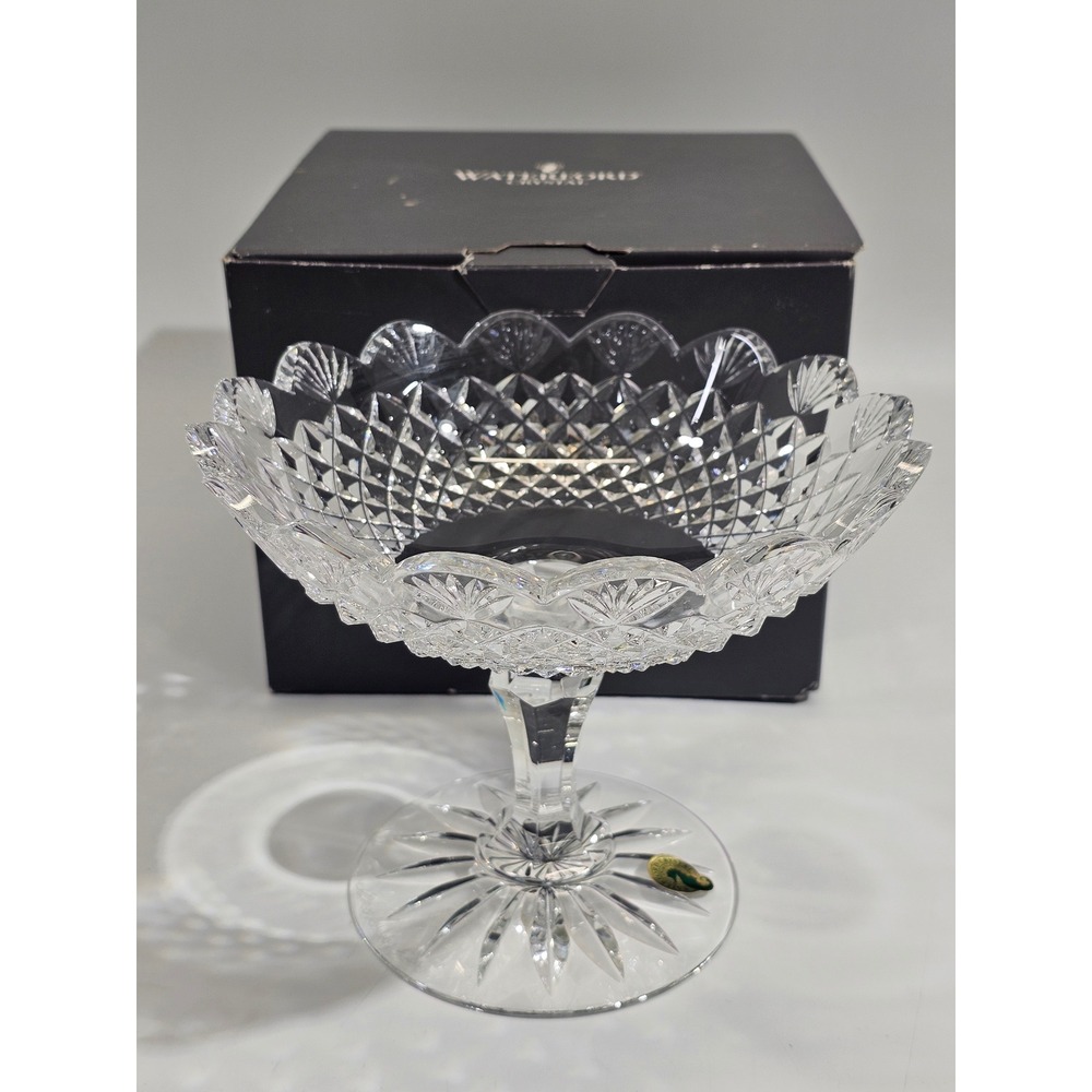 Waterford Crystal Jim O'Leary Signed Compote Bowl '04 Pedestal Centerpiece Irish
